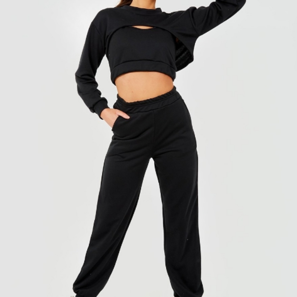 3 Piece Crop Top Jogger Set